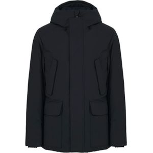 Save The Duck, Heren, Mantels, Zwart, Maat: L Flanel,