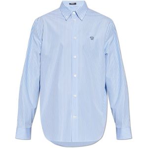 Versace, Heren, Overhemden, Blauw, Maat: M Katoen,