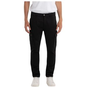 Replay, Heren, Broeken, Zwart, Maat: W34 Katoen,