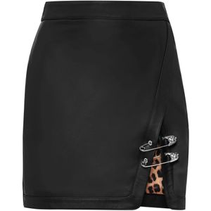 Philipp Plein, Dames, Rokken, Zwart, Maat: XL Leer,
