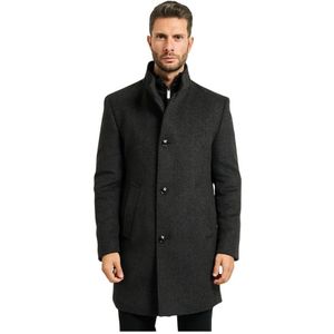 Bugatti - Jas - Zwart - Wolblend - Met Opstaande Kraag en Uitneembaar Vest