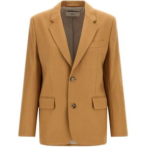 Ami Paris, Dames, Jassen, Beige, Maat: 2XS Wol,