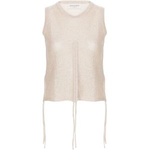 Ermanno Scervino, Dames, Tops, Beige, Maat: 2XS Zijde,