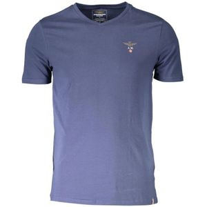 Aeronautica Militare, Heren, Tops, Blauw, Maat: XL Katoen,