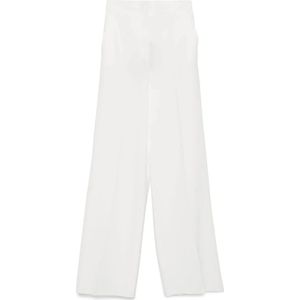Max Mara, Dames, Broeken, Wit, Maat: S Leer,
