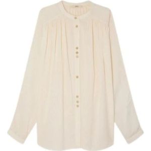 Sessun, Dames, Blouses & Shirts, Wit, Maat: S Linnen,