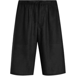 Dolce & Gabbana, Heren, Korte broeken, Zwart, Maat: XL Linnen,