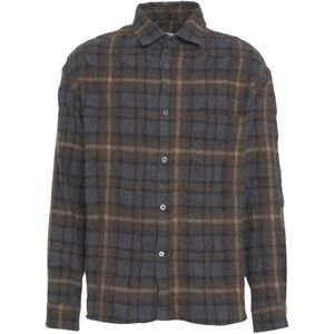 Robert Friedman, Heren, Overhemden, Grijs, Maat: L Wol,