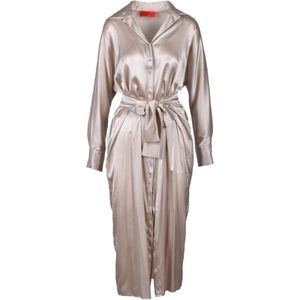 Wild Cashmere, Dames, Jurken, Beige, Maat: M Zijde,