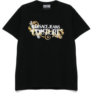 Versace Jeans Couture, Heren, Tops, Zwart, Maat: 2XL Katoen,