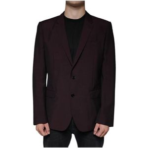 Dolce & Gabbana - Wollen Blazer - Rood - Slanke Pasvorm
