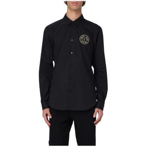 Versace Jeans Couture, Heren, Overhemden, Zwart, Maat: S Katoen,