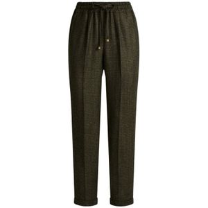 Kiton, Dames, Broeken, Groen, Maat: 2XL Wol,