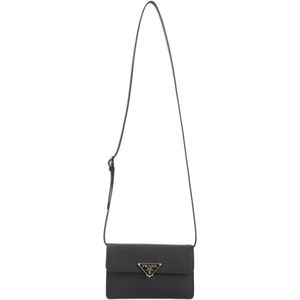 Prada, Dames, Tassen, Zwart, Maat: ONE Size Leer,