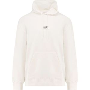 MM6 Maison Margiela, Heren, Sweatshirts & Hoodies, Wit, Maat: M Katoen,