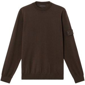 Stone Island, Heren, Truien, Bruin, Maat: XL Wol,