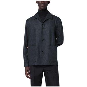 Zegna, Heren, Jassen, Grijs, Maat: L Wol,