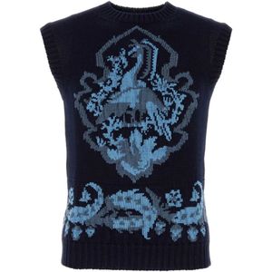 Etro, Heren, Truien, Blauw, Maat: L Katoen,