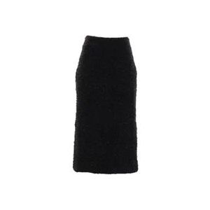 Balenciaga Zwarte Tweed Pencil Rok , Black , Dames , Maat: M