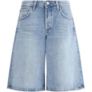 Agolde, Dames, Korte broeken, Blauw, Maat: W24 Katoen,