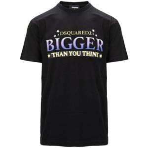Dsquared2, Heren, Tops, Zwart, Maat: L Katoen,