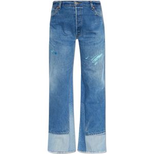 Re/Done, Dames, Jeans, Blauw, Maat: W24 Katoen,