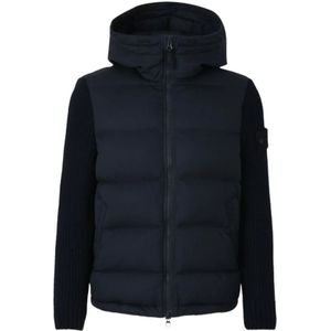 Stone Island, Heren, Jassen, Blauw, Maat: XL Wol,