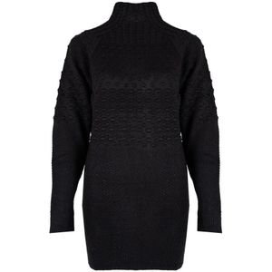 Silvian Heach - Gebreide Jurk met Rolkraag - Zwart - Dames