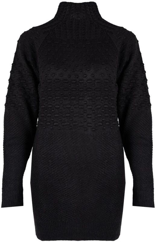 Silvian Heach - Gebreide Jurk met Rolkraag - Zwart - Dames