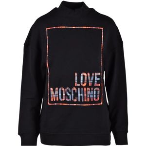 Love Moschino, Dames, Sweatshirts & Hoodies, Zwart, Maat: XS Katoen,
