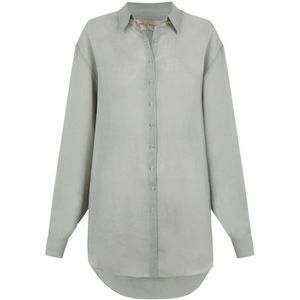 Cortana, Dames, Blouses & Shirts, Blauw, Maat: 2XS Linnen,