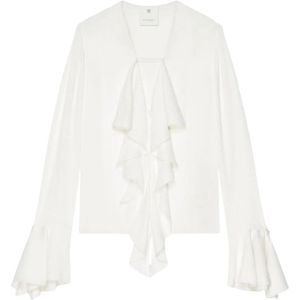 Givenchy, Dames, Blouses & Shirts, Wit, Maat: S Zijde,