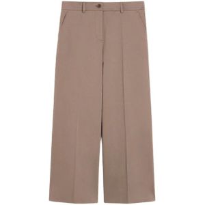 Weekend Max Mara, Dames, Broeken, Bruin, Maat: XL Katoen,