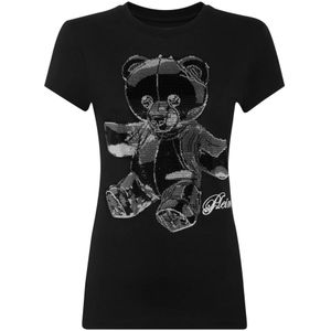 Philipp Plein, Dames, Tops, Zwart, Maat: XS Katoen,