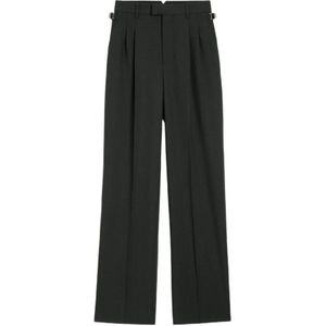 Ami Paris, Dames, Broeken, Grijs, Maat: M Leer,