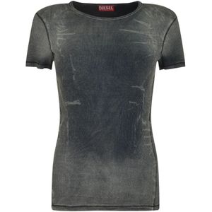 Diesel, Dames, Tops, Zwart, Maat: S Katoen,