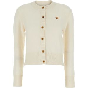 Maison Kitsuné, Dames, Truien, Beige, Maat: L Wol,
