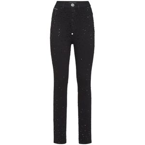Philipp Plein, Dames, Jeans, Zwart, Maat: W27 Denim,