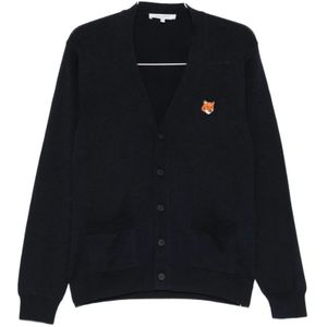 Maison Kitsuné, Heren, Truien, Blauw, Maat: S Wol,