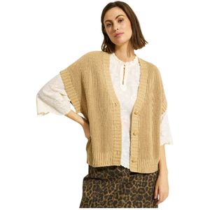 IN Front, Dames, Truien, Beige, Maat: S/M Katoen,