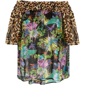 Just Cavalli, Dames, Blouses & Shirts, Veelkleurig, Maat: 2XS Poliester,