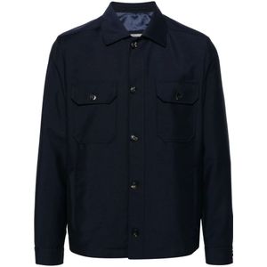 Corneliani, Heren, Jassen, Blauw, Maat: L Wol,