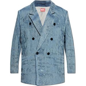Diesel, Dames, Jassen, Blauw, Maat: L Denim,
