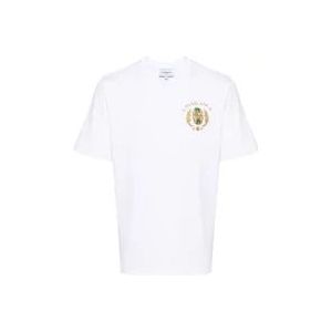 Casablanca Witte Tennis Club T-shirts en Polos , White , Heren , Maat: XL