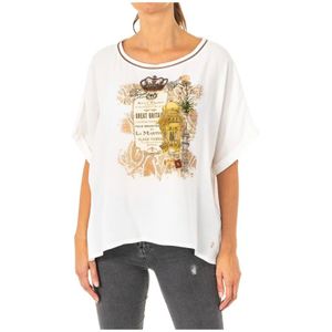 La Martina - Wide T-shirt - Wit - Katoen - Korte Mouwen