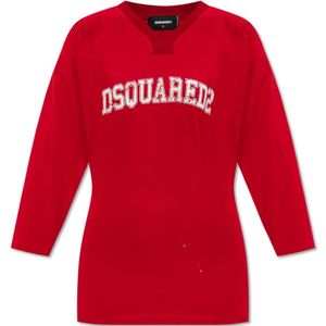 Dsquared2, Dames, Tops, Rood, Maat: XS Katoen,