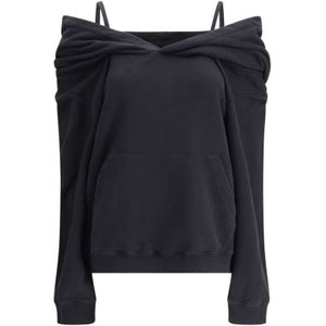 MM6 Maison Margiela, Dames, Sweatshirts & Hoodies, Zwart, Maat: L Katoen,