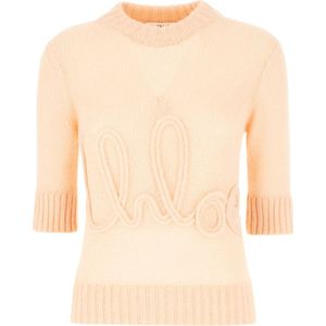 Chloé, Dames, Truien, Oranje, Maat: S Zijde,