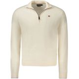 Napapijri - Witte Wol - Heren Trui - Coltrui - Met Halve Rits