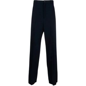 Balenciaga, Heren, Broeken, Blauw, Maat: S Wol,